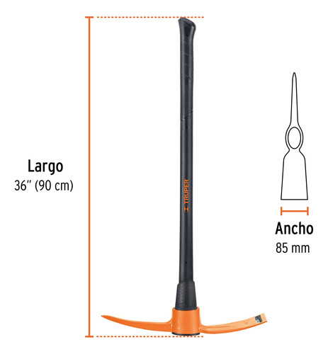 Talacho-pico 4 Lb Con Mango De Fibra De Vidrio Truper 102453