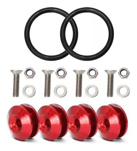 Kit Ganchos Anillos Sujeta Paragolpes Tuning C/ Aro Goma