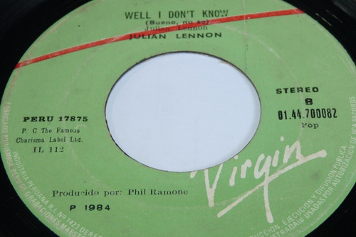 Jch- Julian Lennon Too Late Goodbyes Rock 45 Rpm (Usado)