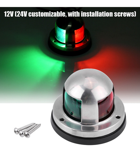 L0d Boat Navigation Marine 12 V, Acero Inoxidable, Led Rojo