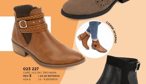 Bota/botin Dama Terra 023-227 Cafe Napa 4.5cm Oto/inv-19