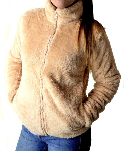 Imagen 4 de 10 de Campera Peluche Piel Corderito Mujer The Big Shop