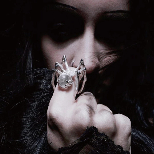 (bk) Anillo De Araña Abierto Ajustable Para Halloween, Estil