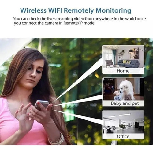 Mini Câmera Wi-fi Sem Fio 1080p Vigilância Noturna Segura