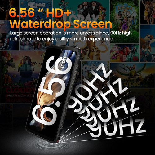 Doogee Blade10 Celular 9gb Ram+128gb Rom Octa Core Pantalla Ips 6,56 90hz, 5150mah Android 14 Desbloqueo Facial Ultrafino