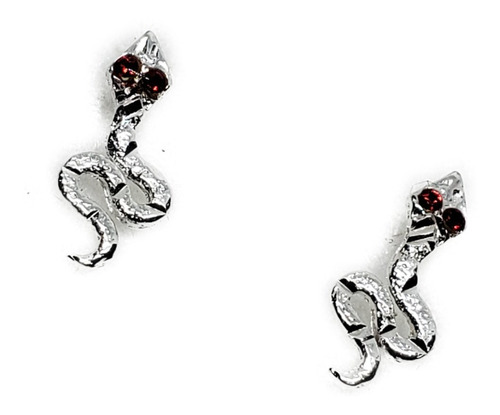 Aretes De Serpiente Zirconias De Plata 925 +estuche T14