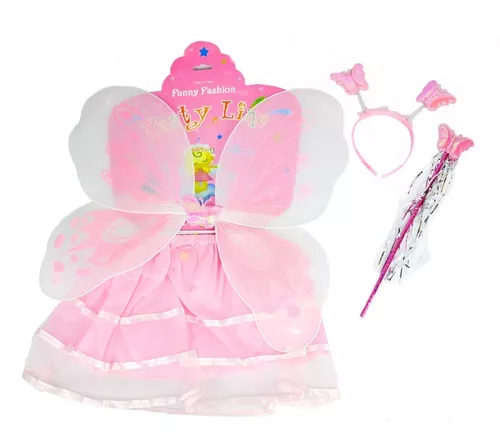 Kit Fada Lilás - Rosa Infantil - 4 Acessórios - Festas da 25