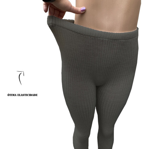 Imagem 3 de 8 de Meia Calça Fuso Grossa Lã Tricô Feminina/masculina Cós Alto