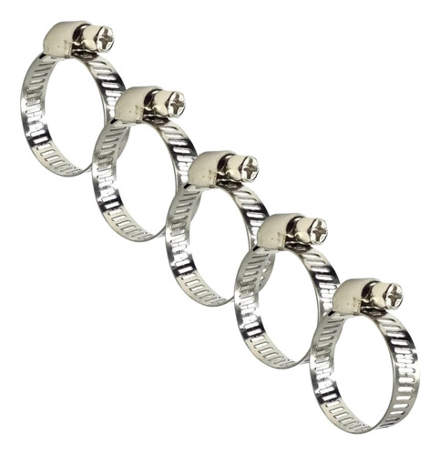 Abraçadeira Aço Inox 1 Rosca Sem Fim 16 - 25mm Kit 05 Un