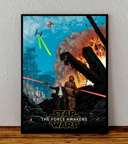 Cuadro 33x48 Poster Enmarcado Star Wars The Force Awekens 02