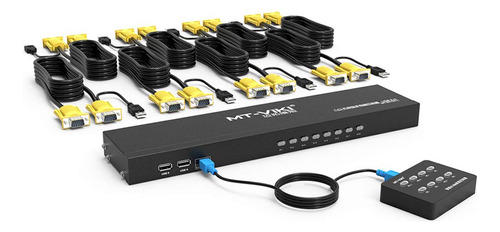 Mt-viki Kvm Switch 8 Port, 8x1 Rackmount Kvm Switch Vga,