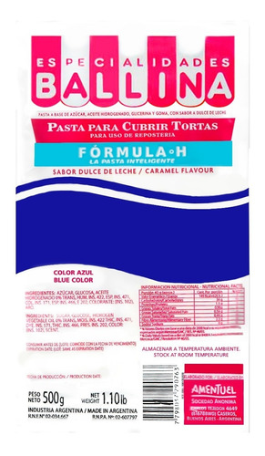 Pasta Torta Ballina Azul X 500 Grs - Ciudad Cotillón - Envío