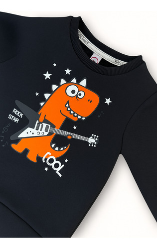 Buzo Friza Para Bebe Estampa Dino 8 A 24meses Super Abrigado