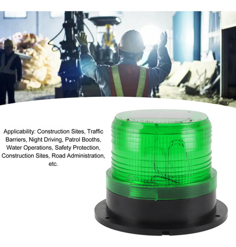 Baliza Solar, Luz De Precaución, 8 Led, Sensor Del Anochecer
