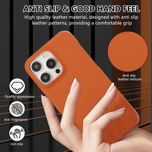 Funda Antihuellas Con Estampado De Tela Empalmada Para iPhone 12, 13, 14, 15, 16 Pro Max 14plus, 15plus, 16plus