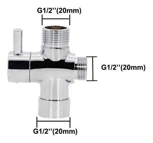Imagen 2 de 5 de Conector Adaptador De Válvula Desviadora G1/2 Para Ducha Y W