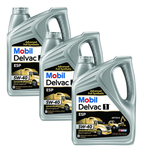 Lubricante Mobil Delvac 1 Esp 5w40 Ck4 - 3 Galones