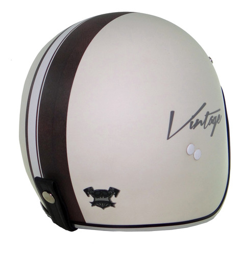Imagen 3 de 3 de Casco para moto abierto Vértigo Vintage Maya beige mate talle S