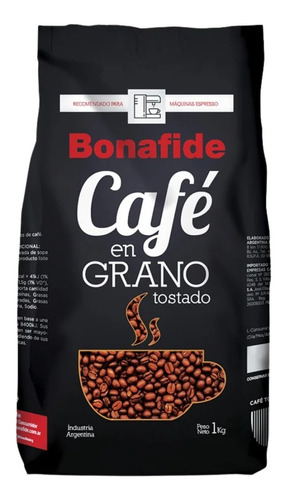 Cafe Bonafide En Grano Tostado 1 Kg Negro --