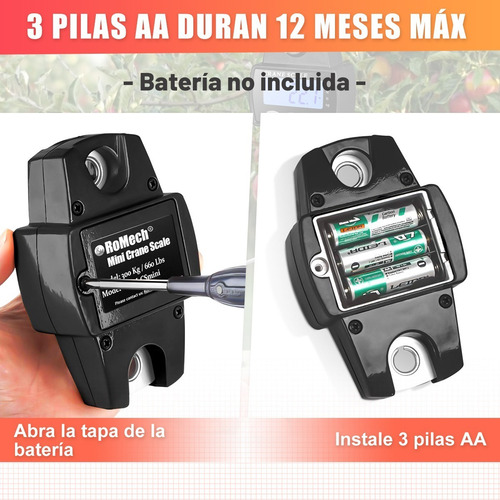 Balanza Colgante Gancho Digital Portátil 300kg Kilo Libra B