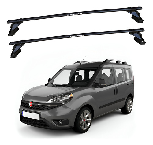 Barras De Techo Eqmax Acero Fiat Doblo 2002-2021 Negro