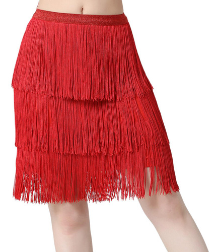 Falda De Baile Latino Para Mujer, Ropa De Rojo Medio