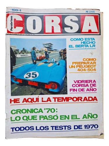Revista Parabrisas Corsa Nro. 245 Enero 1971 Impecable *