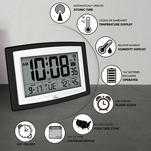 Details about   Reloj De Pared Digital Atomico Con Relojes De Interior 