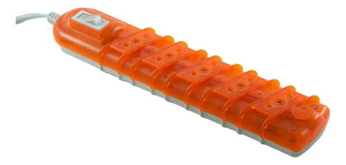 Alargador Zapatilla Con Switch 3mts Blanco/naranjo Rittig