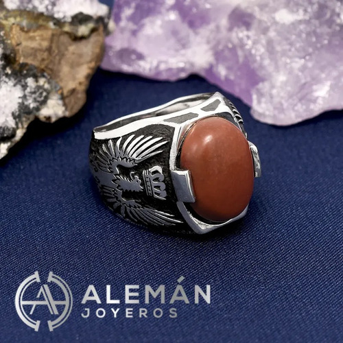 Padrísimo Anillo De Plata .925 Modelo Frankfurt Venturina Café 9
