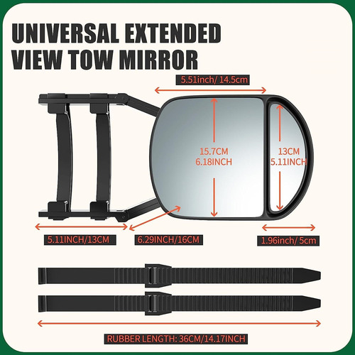 Espejo De Remolque Extensiones De Espejo Lateral Universales