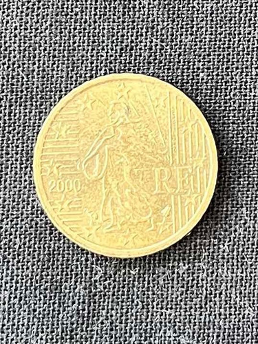 Imagen 2 de 4 de Francia - 10 Euro Cent - Año 2000 - Km #1285 - Sembradora