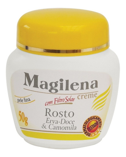 Magilena Creme Facial Erva Doce E Camomila (pele Fina) 50g