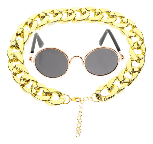 Conjunto De Collares Y Gafas De Sol Para Mascotas Con Cadena