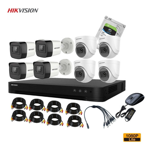 Cctv Kit Hikvision Dvr + 8 Cam 1080p 2mp + Disco Duro 2tb