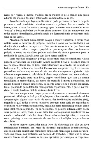 Cinco Mentes para o Futuro, de Gardner, Howard. Editorial ARTMED EDITORA LTDA.,Harvard Business School Press, capa mole em português, 2007