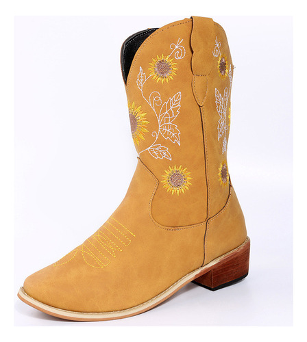 Botas Vaqueras De Girasol Medio Para Mujer