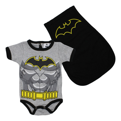 Ropa Bebe Pañaleros Batman Músculos Capa Original Disfraz Gris Claro 3 Meses Batman