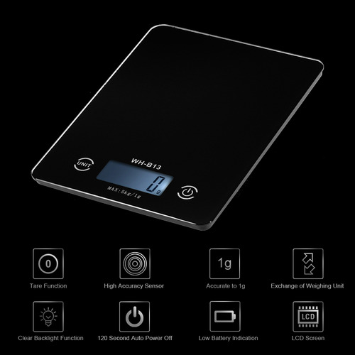 Comida Digital Para Cocina Con Retroiluminación Lcd De 5 Kg/