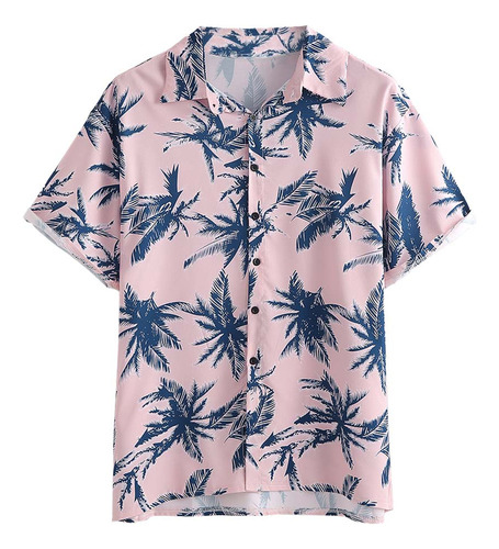 Camiseta De Manga Corta Con Estampado Tropical De Verano Haw