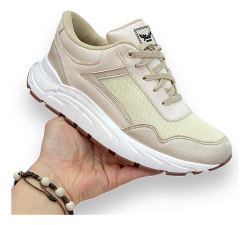 Sneaker Top Mujer Color Oro