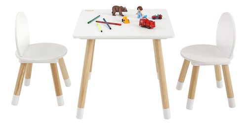 Juego De Mesa Y 2 Sillas Para Niños Multiactividades Manuali