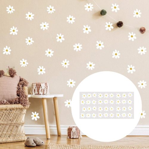 Calcomanías De Pared De Margaritas Blancas Pegatinas Margari
