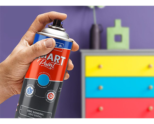Pintura En Aerosol Smart Paint Doblea 350ml X 3 Unid = Color Negro Brillante