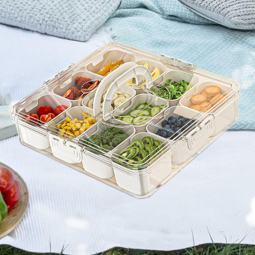 Bandeja Para Servir Dividida Con Tapa Y Asa Compatible Con