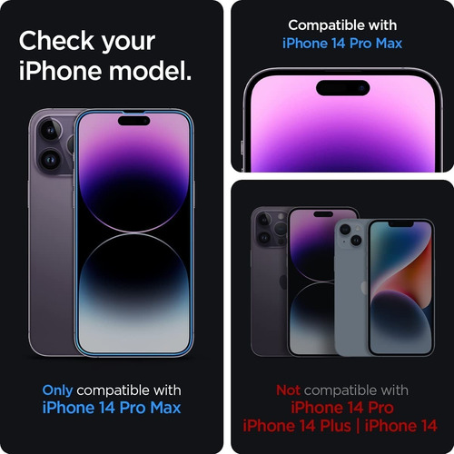 Imagen 5 de 9 de Pack 2 X Protectores De Pantalla De Vidrio iPhone 14 Pro Max