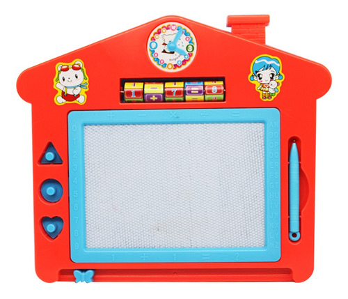Imagem 4 de 7 de Quadro Magico Infantil Caneta Carimbo Casinha Lousa Laranja