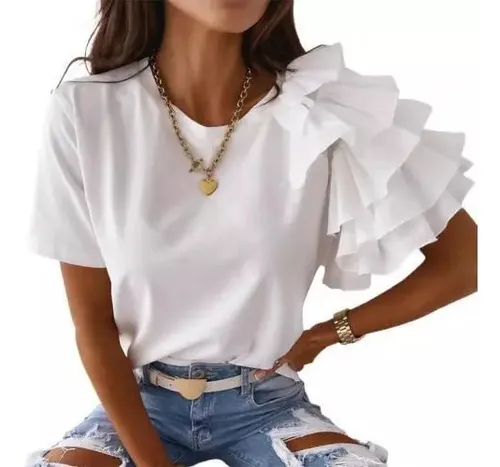 Blusas de olanes al hombro hotsell