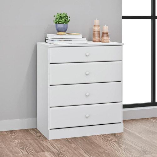 Cómoda De 4 Cajones Color Blanco Prepac Astrid