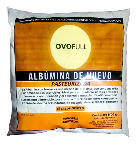 Proteina Clara Huevo Ovofull 1 Kg 250 Claras Sin Sabor